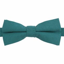 Teal Plain Cotton Pre-Tied Bow Tie
