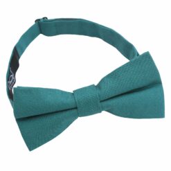 Teal Plain Cotton Pre-Tied Bow Tie