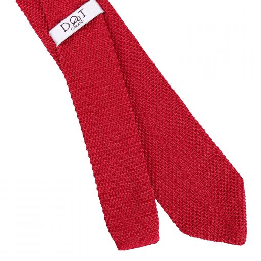 Crimson Red Knitted Slim Tie