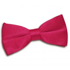 Crimson Red Satin Pre-Tied Thistle Bow Tie