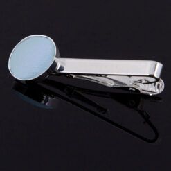 Dusty Blue Satin Inlay Tie Clip