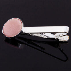 Dusty Pink Satin Inlay Tie Clip