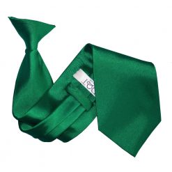 Emerald Green Satin Clip On Tie