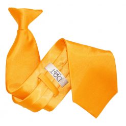 Fluorescent Orange Satin Clip On Tie