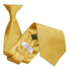 Gold Satin Clip On Tie