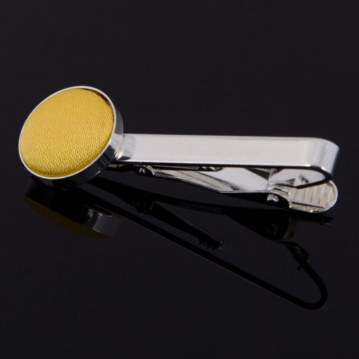 Gold Satin Inlay Tie Clip