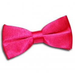 Hot Pink Satin Pre-Tied Bow Tie