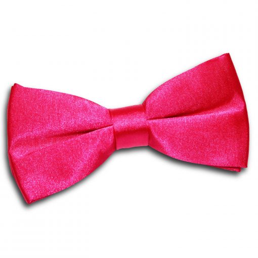 Hot Pink Satin Pre-Tied Bow Tie