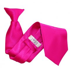 Hot Pink Satin Clip On Tie