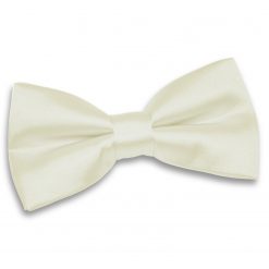 Ivory Satin Pre-Tied Thistle Bow Tie