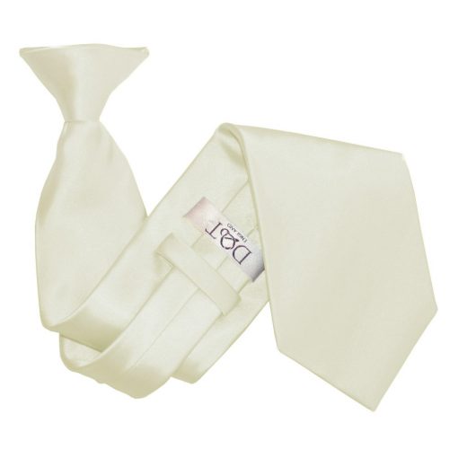 Ivory Satin Clip On Tie