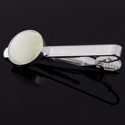 Ivory Satin Inlay Tie Clip