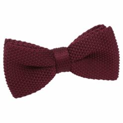 Cabernet Red Knitted Pre-Tied Thistle Bow Tie