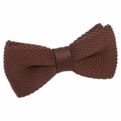 Chocolate Brown Knitted Pre-Tied Thistle Bow Tie