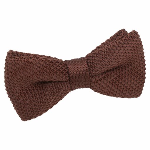 Chocolate Brown Knitted Pre-Tied Bow Tie