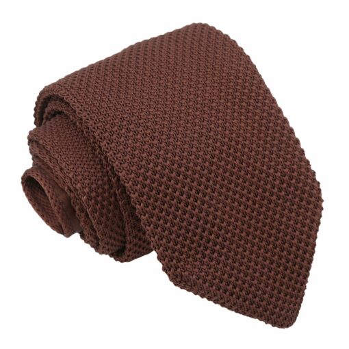 Chocolate Brown Knitted Slim Tie