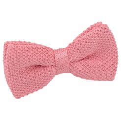 Flamingo Pink Knitted Pre-Tied Thistle Bow Tie