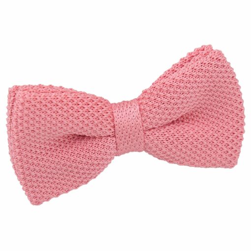 Flamingo Pink Knitted Pre-Tied Bow Tie