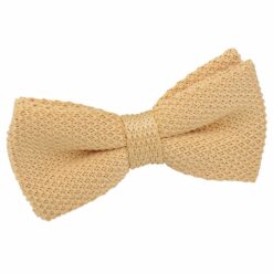 Lemon Yellow Knitted Pre-Tied Thistle Bow Tie