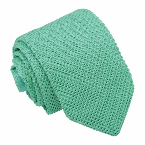 Aquamarine Green Knitted Slim Tie