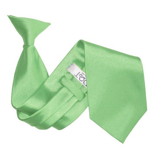 Lime Green Satin Clip On Tie