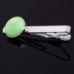 Lime Green Satin Inlay Tie Clip