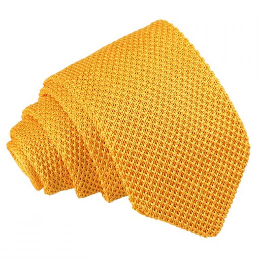 Marigold Yellow Knitted Slim Tie