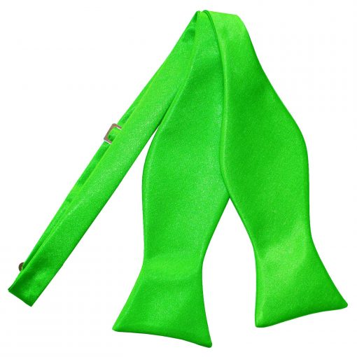 Apple Green Satin Self Tie Bow Tie