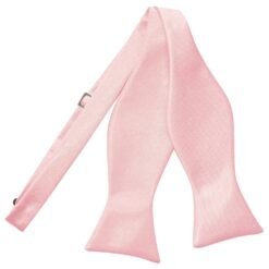 Baby Pink Satin Self Tie Bow Tie