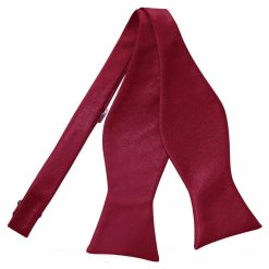 Burgundy Satin Self Tie Thistle Bow Tie