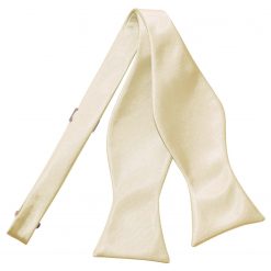 Champagne Satin Self Tie Thistle Bow Tie