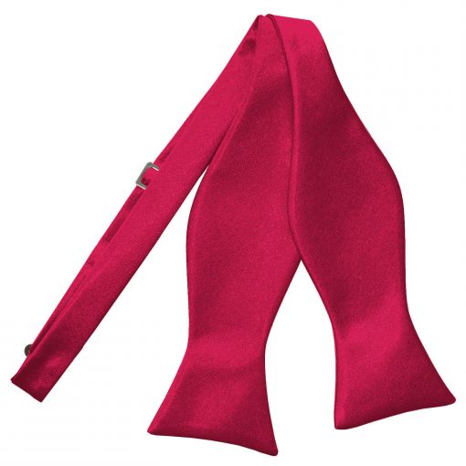 Crimson Red Satin Self Tie Bow Tie