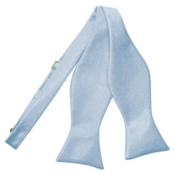 Dusty Blue Satin Self Tie Bow Tie
