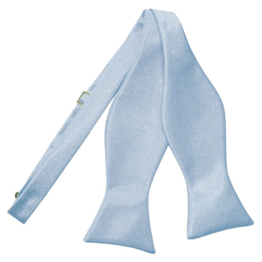Dusty Blue Satin Self Tie Bow Tie