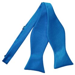 Electric Blue Satin Self Tie Bow Tie