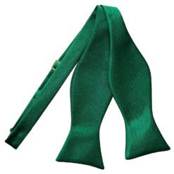 Emerald Green Satin Self Tie Bow Tie