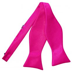 Hot Pink Satin Self Tie Thistle Bow Tie