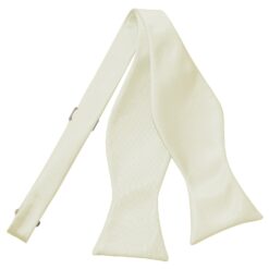 Ivory Satin Self Tie Bow Tie