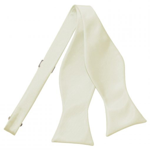 Ivory Satin Self Tie Bow Tie