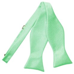 Mint Green Satin Self Tie Bow Tie