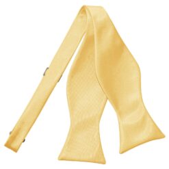 Pale Yellow Satin Self Tie Bow Tie