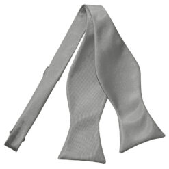 Platinum Satin Self Tie Bow Tie