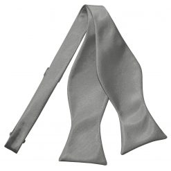 Platinum Satin Self Tie Thistle Bow Tie