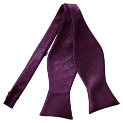 Plum Satin Self Tie Bow Tie