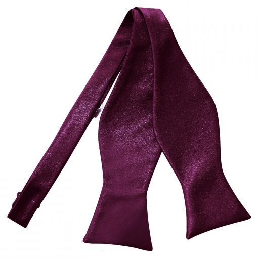 Plum Satin Self Tie Thistle Bow Tie