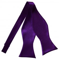 Purple Satin Self Tie Thistle Bow Tie