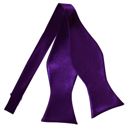 Purple Satin Self Tie Thistle Bow Tie