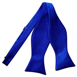 Royal Blue Satin Self Tie Thistle Bow Tie