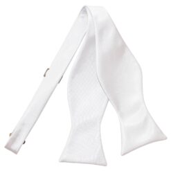 White Satin Self Tie Bow Tie