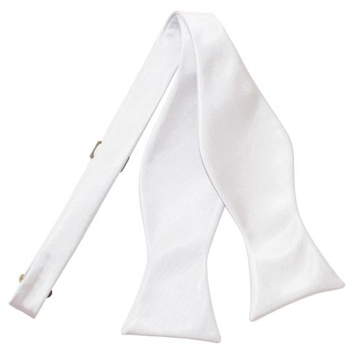 White Satin Self Tie Bow Tie